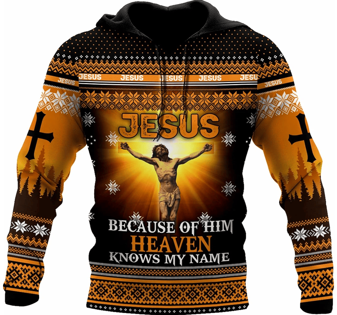 Personalized Jesus Because Of Him Heaven Knows My Name Hawaiian - 3D Printed Pullover Hoodie
