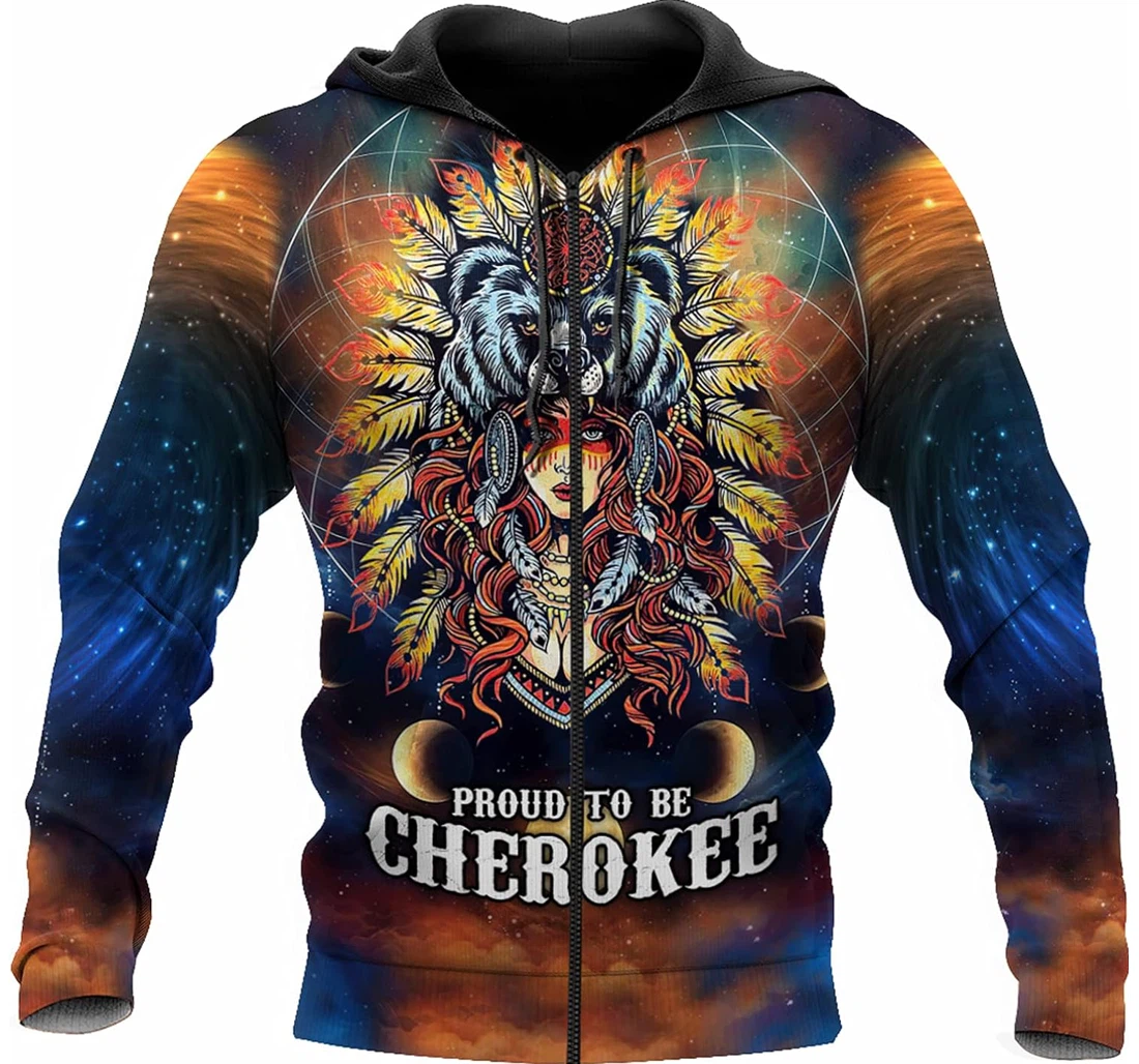 Personalized Native American Bears Patterns Culture Proud To Be Cherokee Hawaiian - 3D Printed Pullover Hoodie