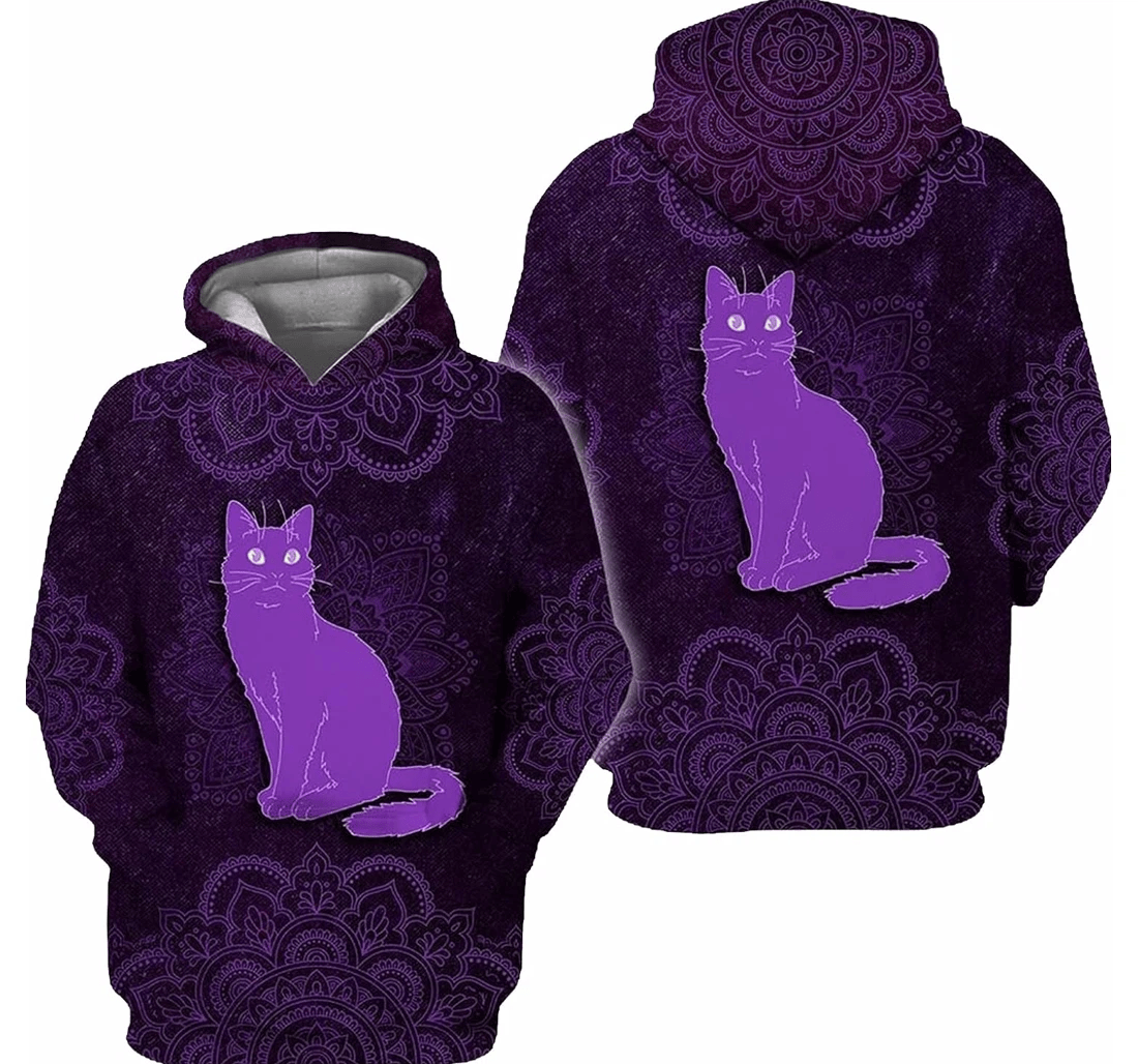 Personalized Cat Animal Mandala Hawaiian - 3D Printed Pullover Hoodie