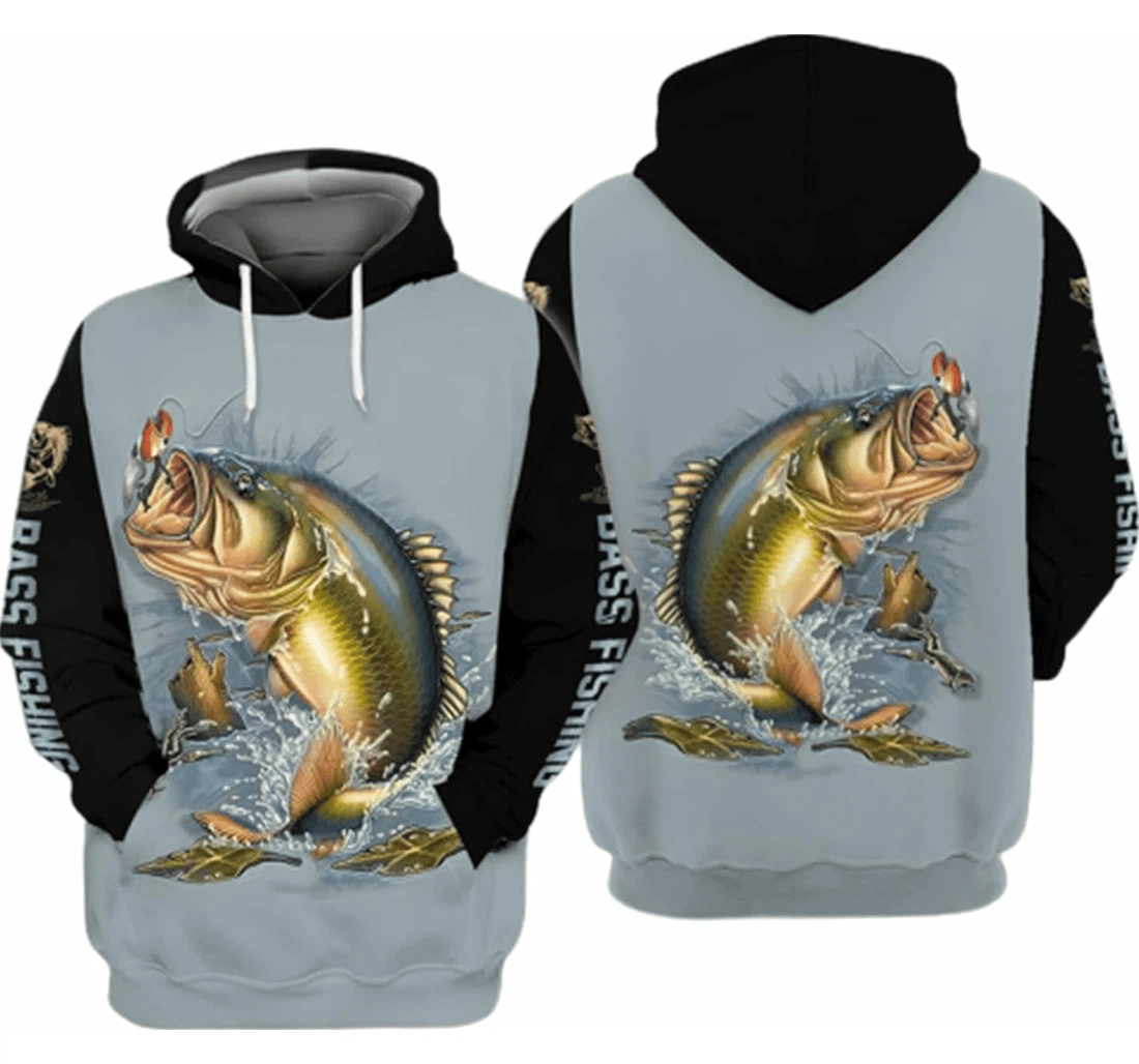 Personalized Bas Fishing Camouflage Fisherman Hawaiian - 3D Printed Pullover Hoodie