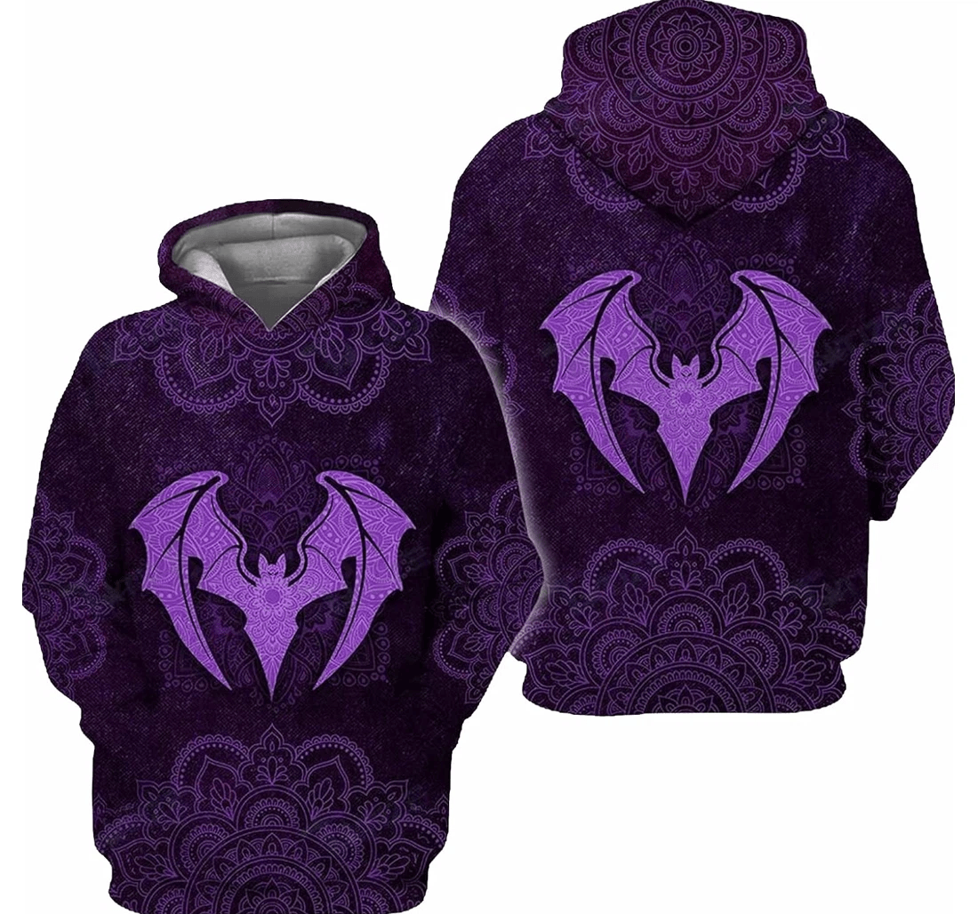 Personalized Bat Animal Mandala Hawaiian - 3D Printed Pullover Hoodie