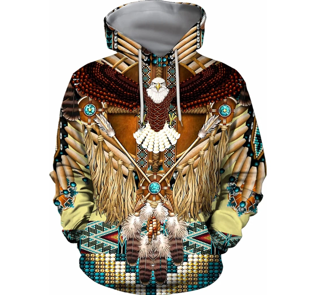 Personalized Eagle Native American Culture Hawaiian - 3D Printed Pullover Hoodie