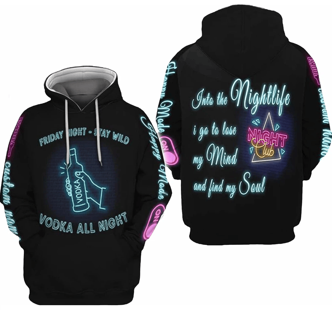 Personalized Name In To The Lights We Go To Lost Our Mind Find Our Souls Hawaiian - 3D Printed Pullover Hoodie