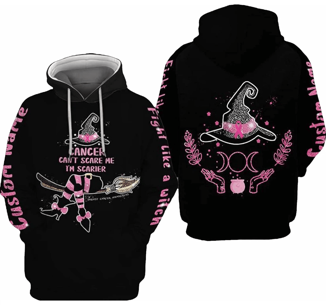 Personalized Name Cancer Can't Scare Me I'm Scarier Hawaiian - 3D Printed Pullover Hoodie