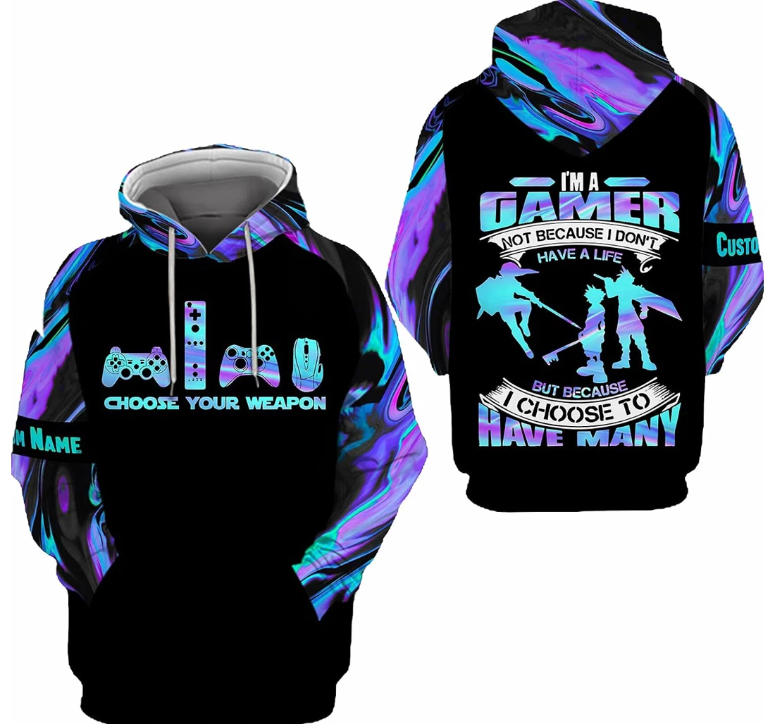 Personalized Name Game Choose Your Weapon But Because Choose To Have Many Hawaiian - 3D Printed Pullover Hoodie