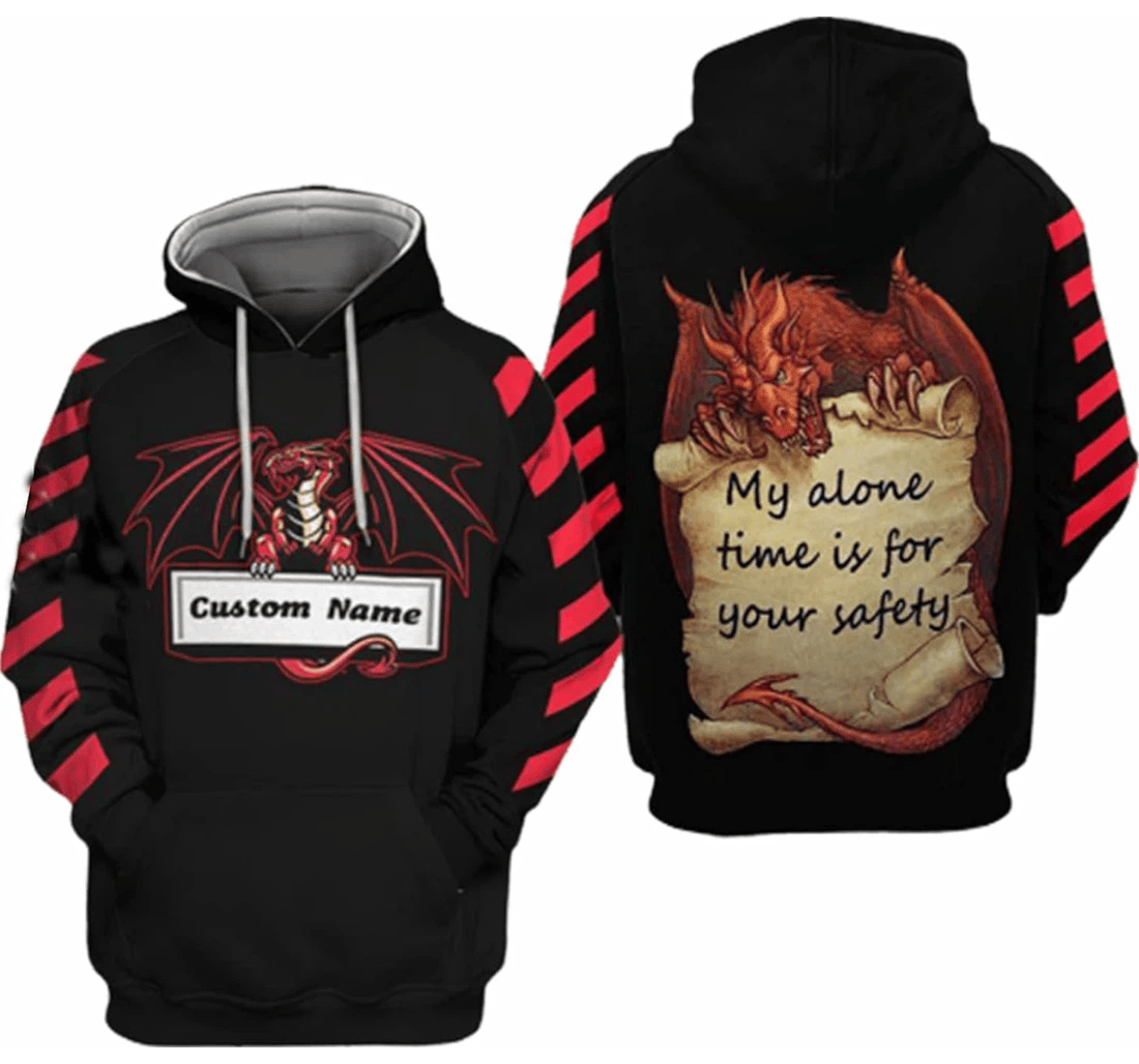 Personalized Name My Alone Time Is Your Safety Hawaiian - 3D Printed Pullover Hoodie