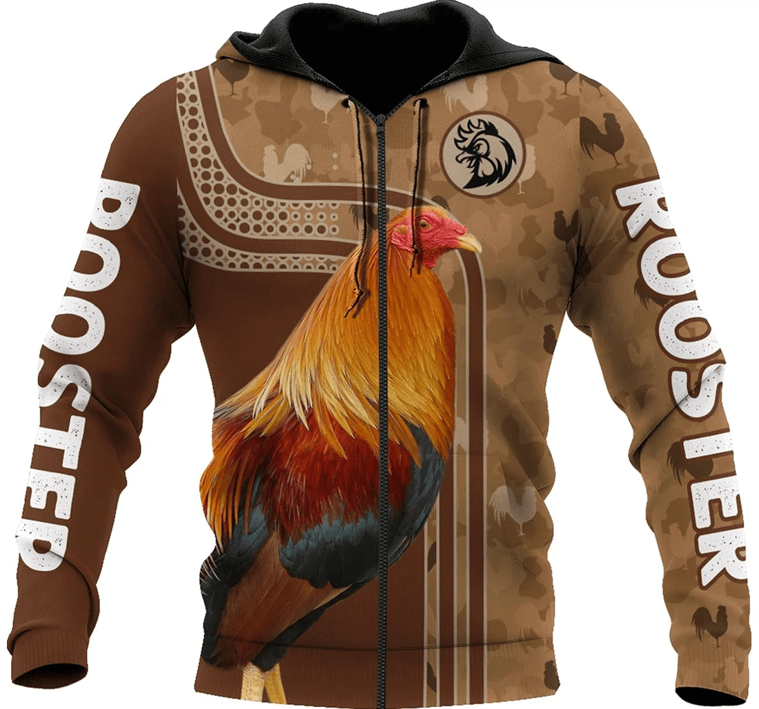 Personalized Premium Rooster American Flag Be Strong Funny Farm Hawaiian - 3D Printed Pullover Hoodie