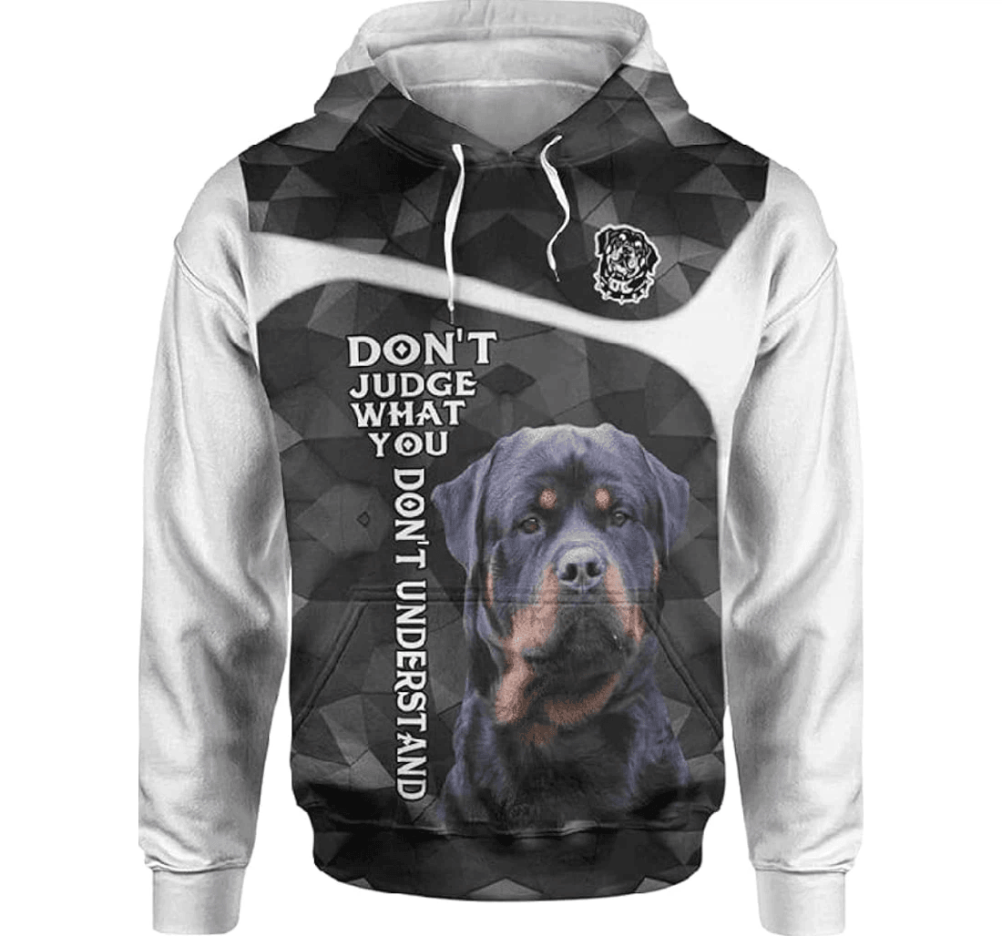 Personalized Rottweiler Don't Judge What You Don't Understand Dog Pet Lover Hawaiian - 3D Printed Pullover Hoodie