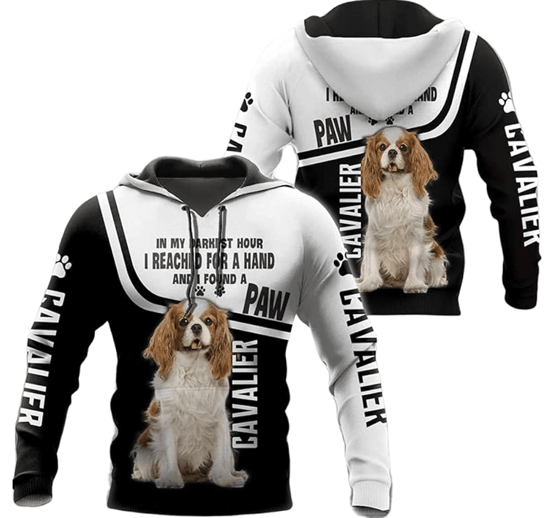 Personalized Cavalier Reach A Hand Found A Paw Dog Lover Hawaiian - 3D Printed Pullover Hoodie