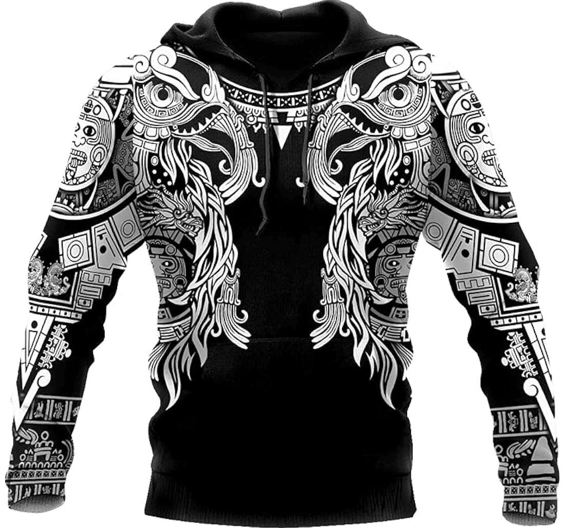 Personalized Aztec Mayan Turkey Thanksgiving Hawaiian - 3D Printed Pullover Hoodie