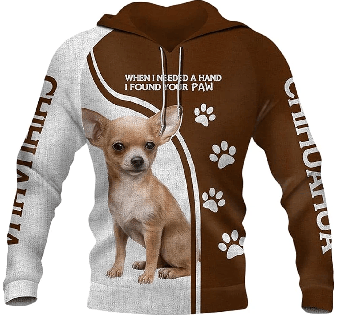 Personalized Chihuahua Dog I Found Your Paw Dog Lover Hawaiian - 3D Printed Pullover Hoodie