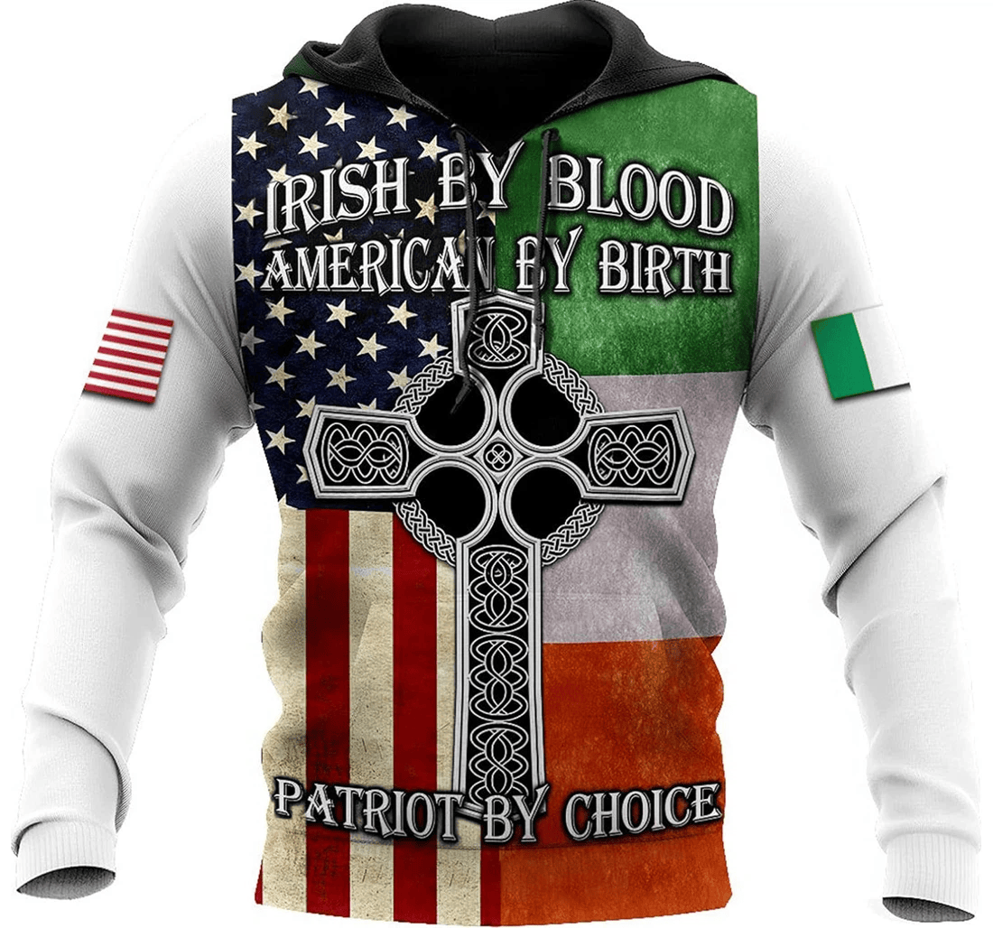 Personalized Irish St Patrick Day American Flag By Birth Green Shamrock Hawaiian - 3D Printed Pullover Hoodie