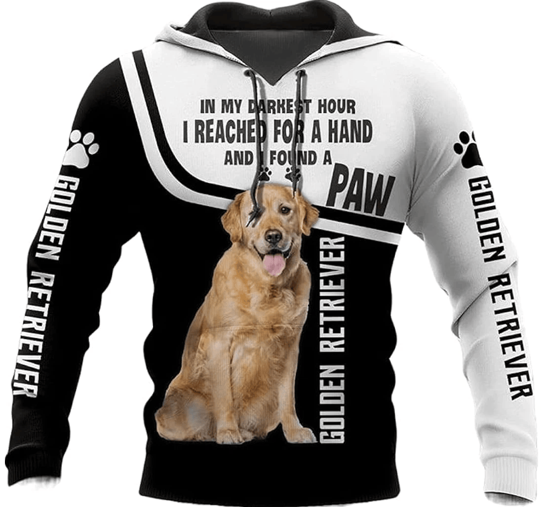 Personalized Golden Retriever Reach A Hand Found A Paw Dog Lover Hawaiian - 3D Printed Pullover Hoodie