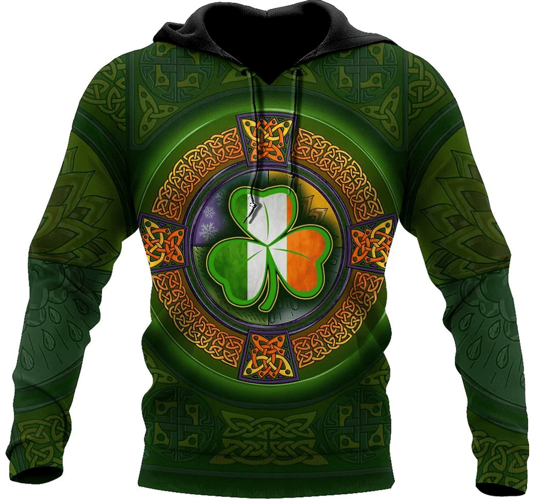 Personalized Irish St Patrick Day Green Shamrock Hawaiian - 3D Printed Pullover Hoodie