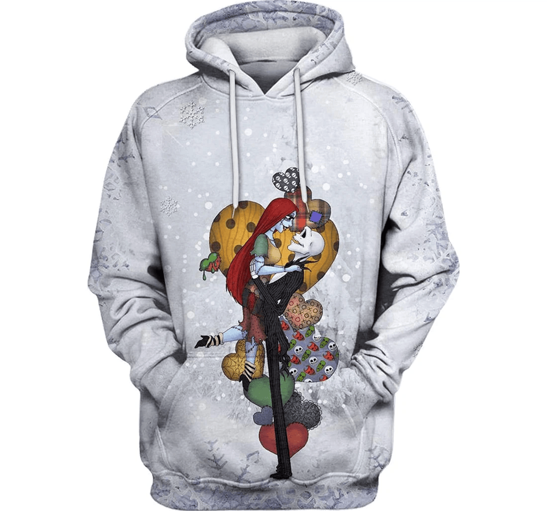 Personalized Gearhumans Jack Sally In Winter Hawaiian - 3D Printed Pullover Hoodie