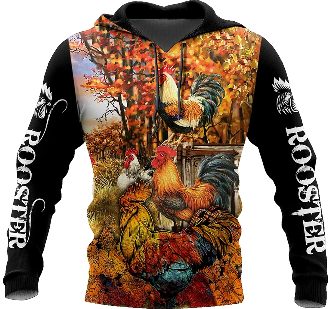 Personalized Premium Rooster American Flag Be Strong Funny Farm Hawaiian - 3D Printed Pullover Hoodie