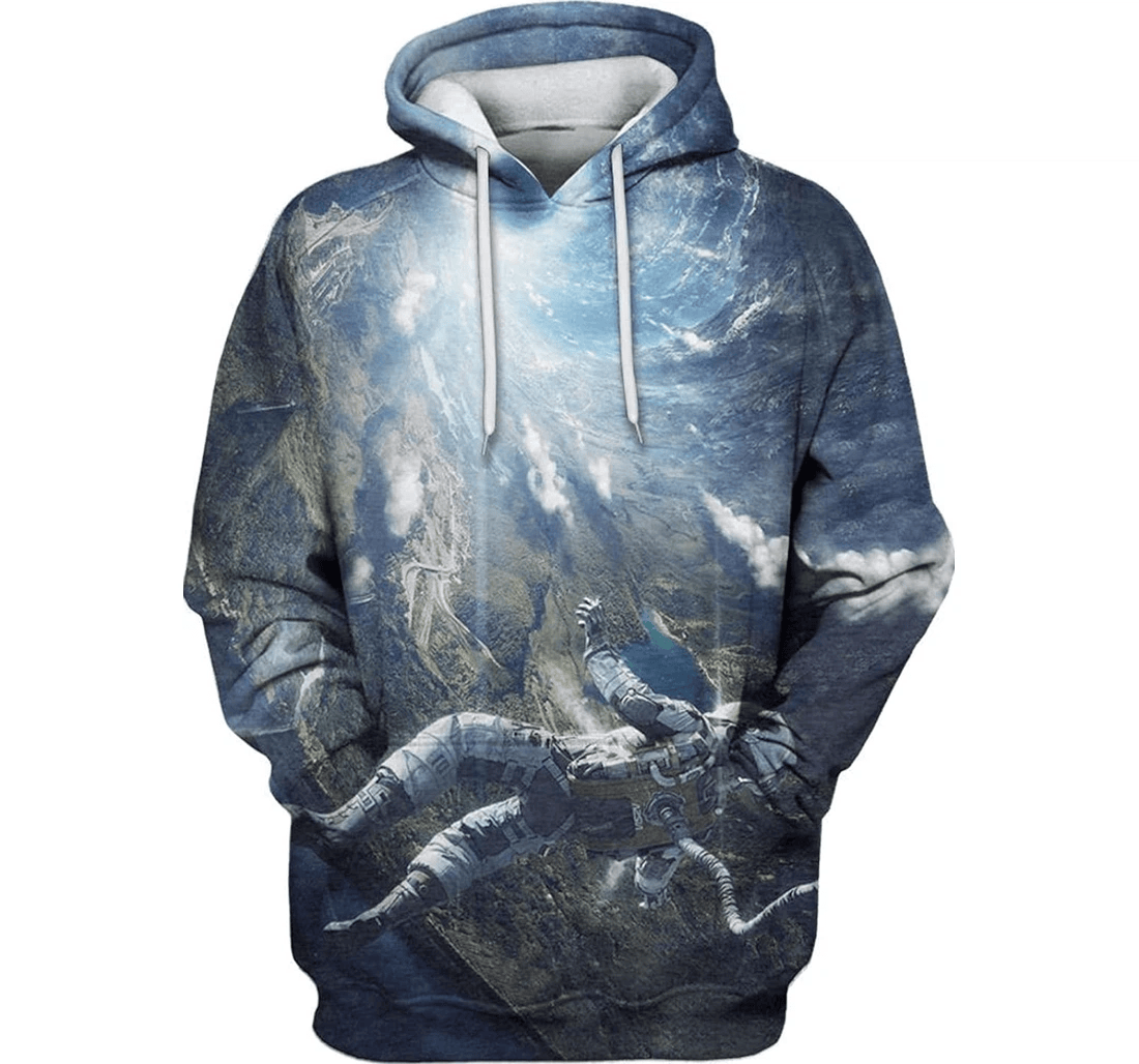 Personalized Gearhumans Astronaut Falling Down Hawaiian - 3D Printed Pullover Hoodie