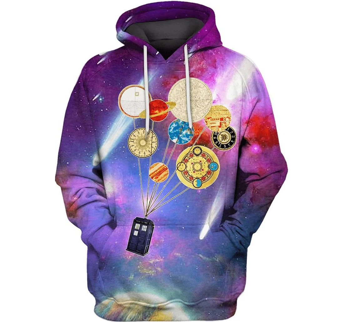Personalized Gearhumans Tardis In The Space Hawaiian - 3D Printed Pullover Hoodie