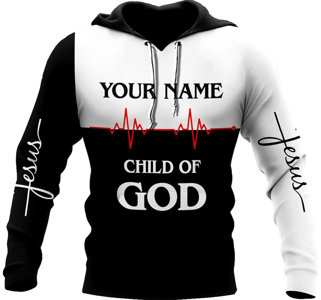 Personalized Name Jesus Premium Christian Child Of God Hawaiian - 3D Printed Pullover Hoodie