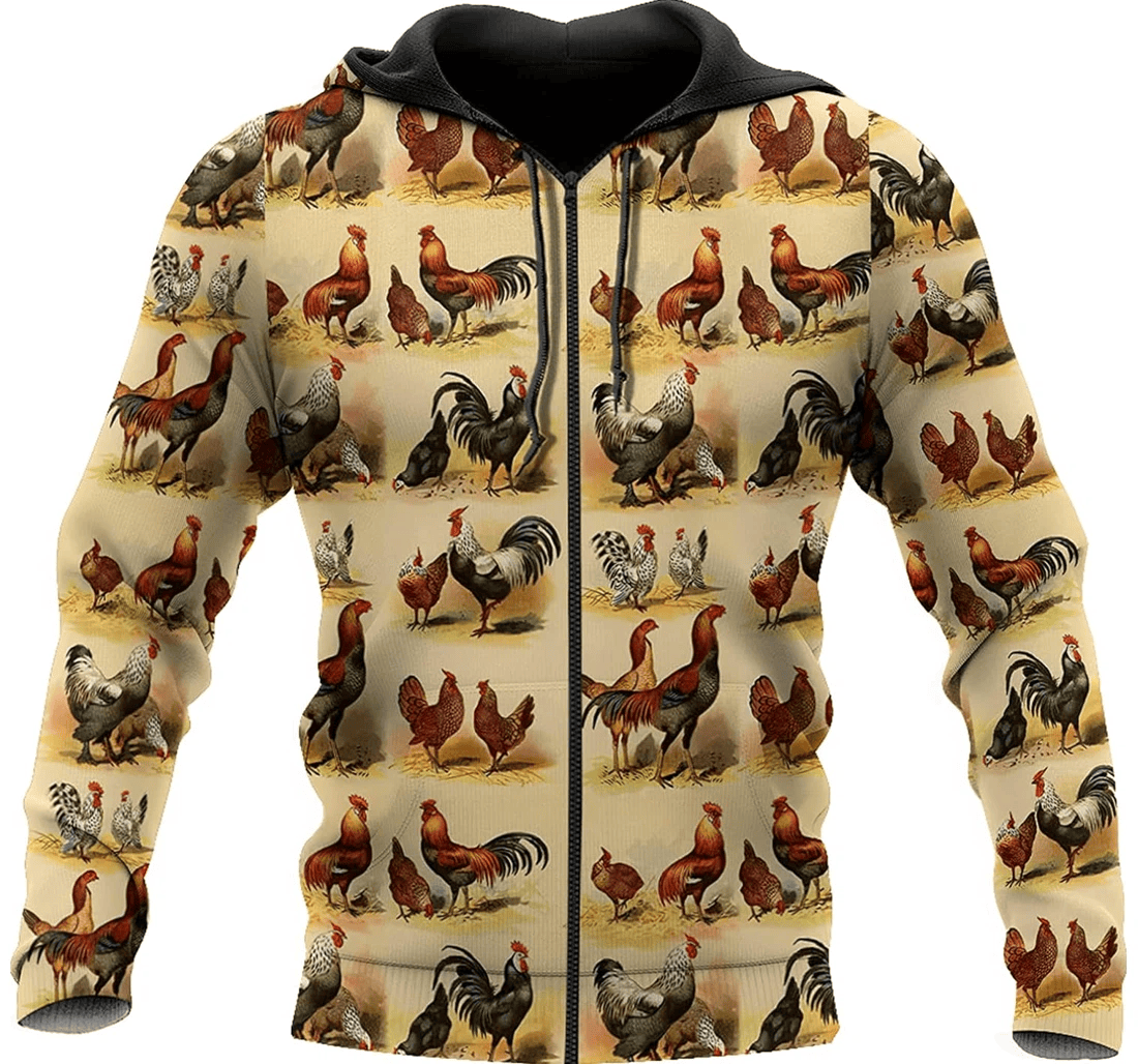 Personalized Premium Rooster American Flag Be Strong Funny Farm Hawaiian - 3D Printed Pullover Hoodie