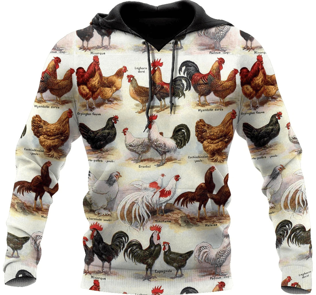 Personalized Premium Rooster American Flag Be Strong Funny Farm Hawaiian - 3D Printed Pullover Hoodie