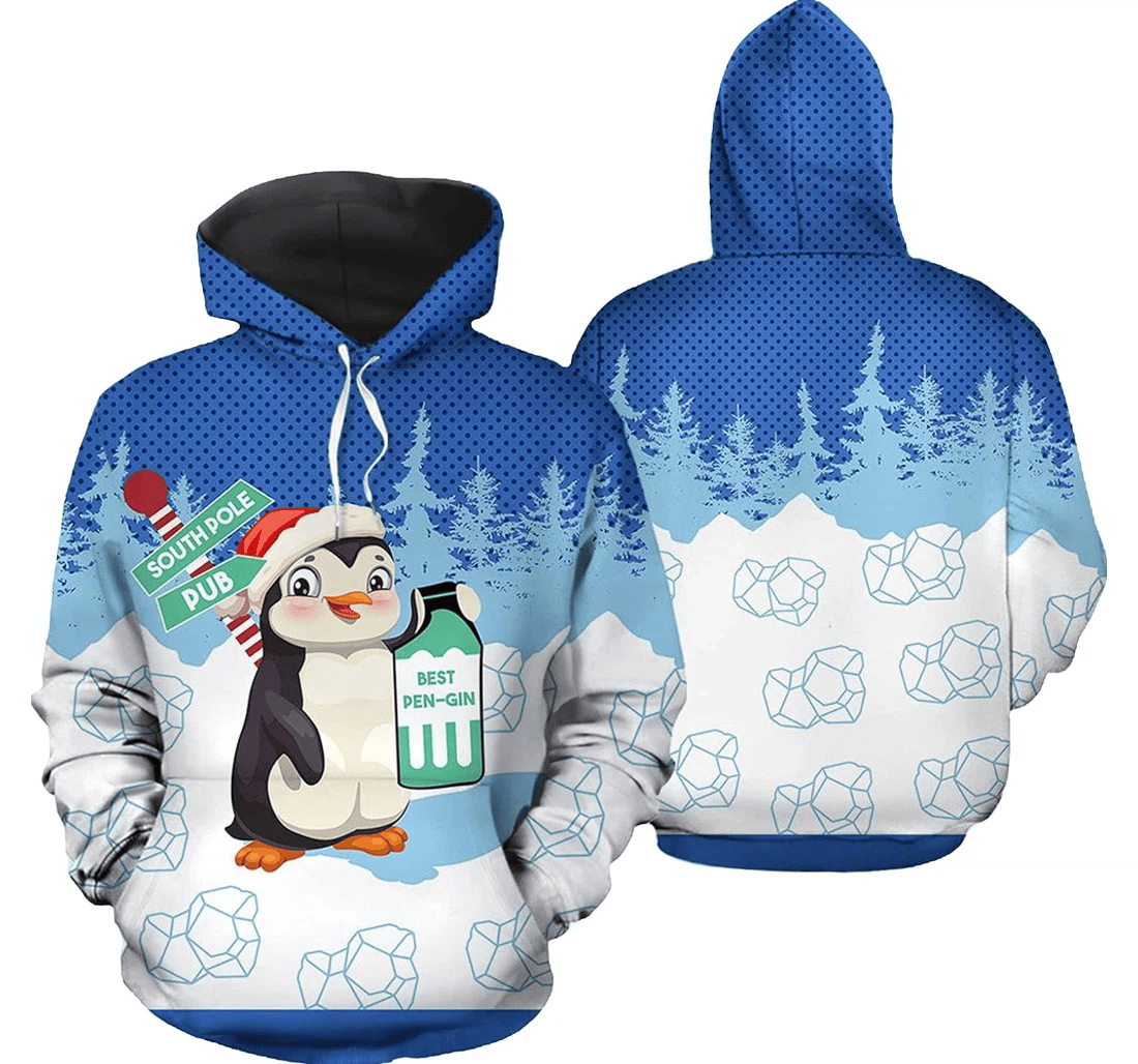 Personalized Penguin North Pole South Pole Pub Cute Hawaiian - 3D Printed Pullover Hoodie