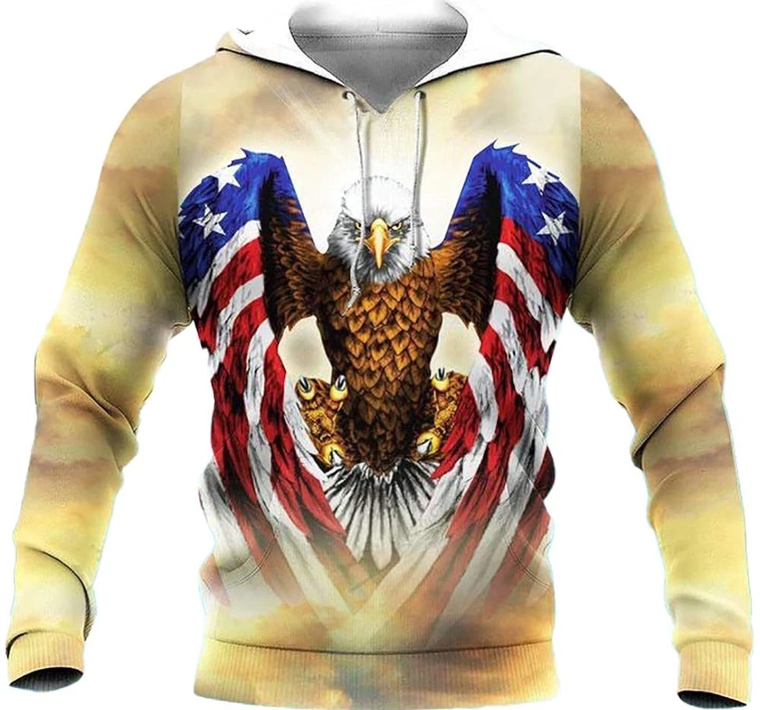 Personalized Jesus Christian Cloth One Nation Under God American Flag Eagle Easter Day Hawaiian - 3D Printed Pullover Hoodie