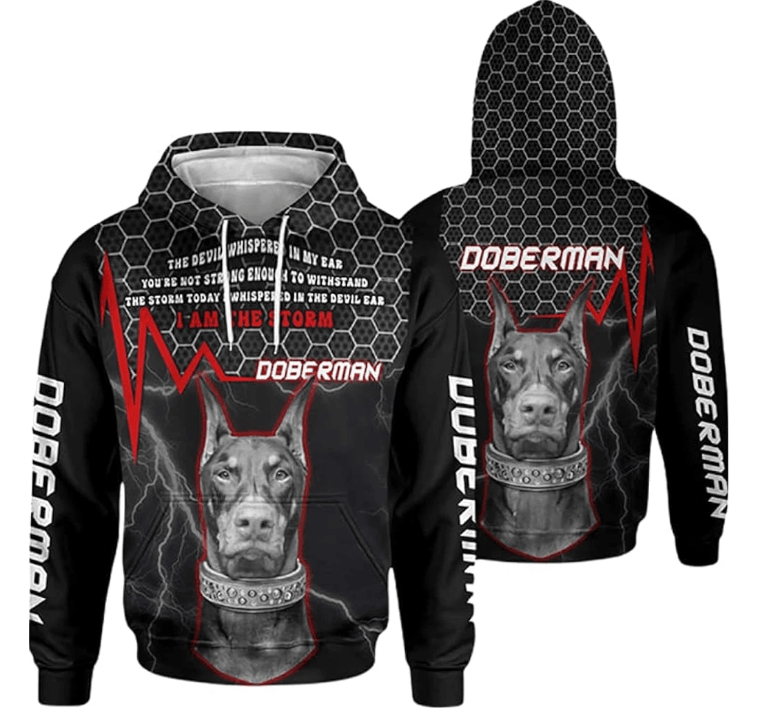 Personalized Custom Name Doberman Dog Beer Father Lover Hawaiian - 3D Printed Pullover Hoodie