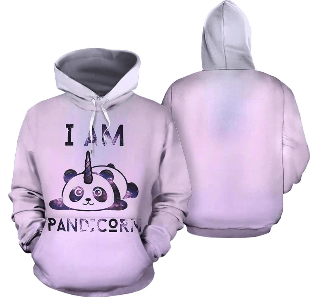 Personalized Panda I Am Pandicorn Cute Love Hawaiian - 3D Printed Pullover Hoodie