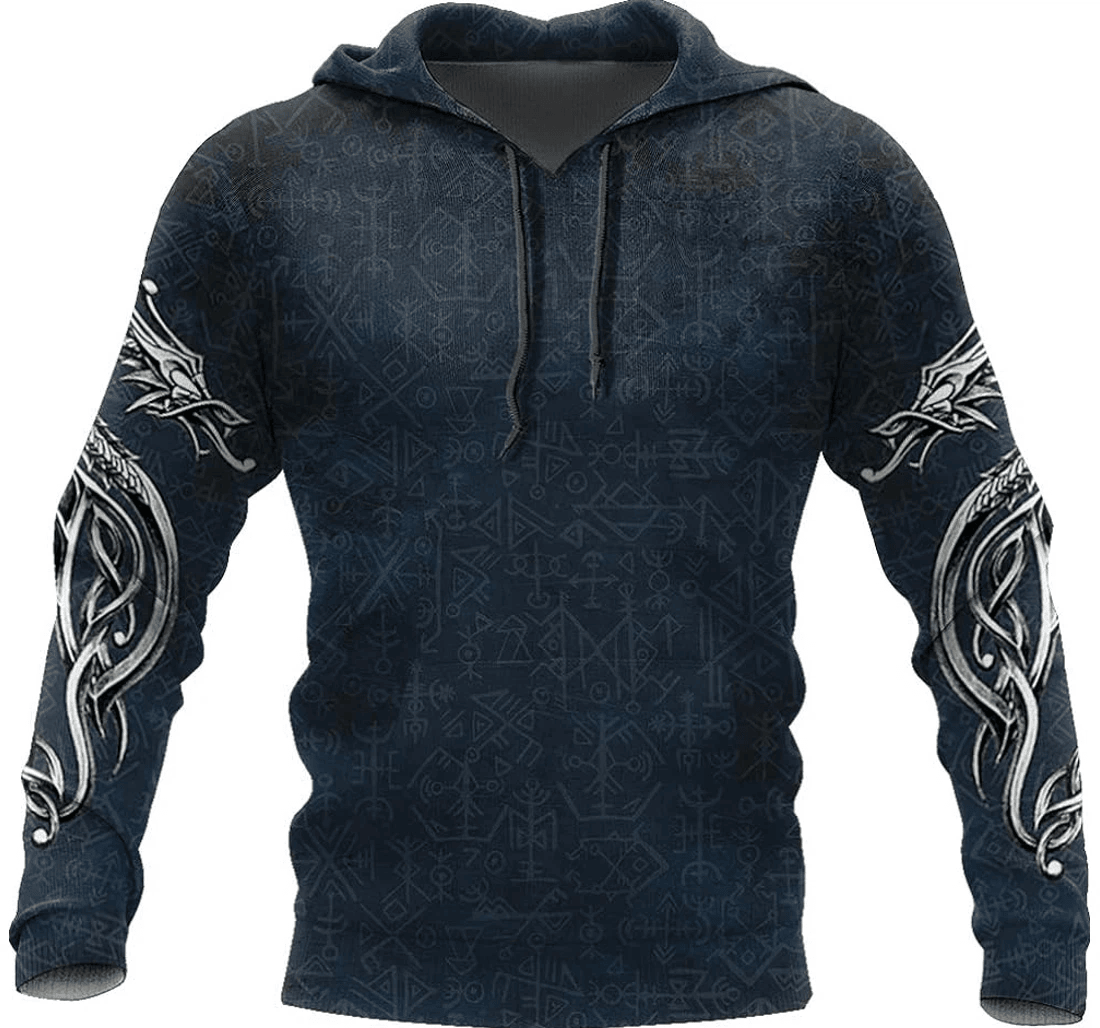 Personalized Viking Dragon - 3D Printed Pullover Hoodie
