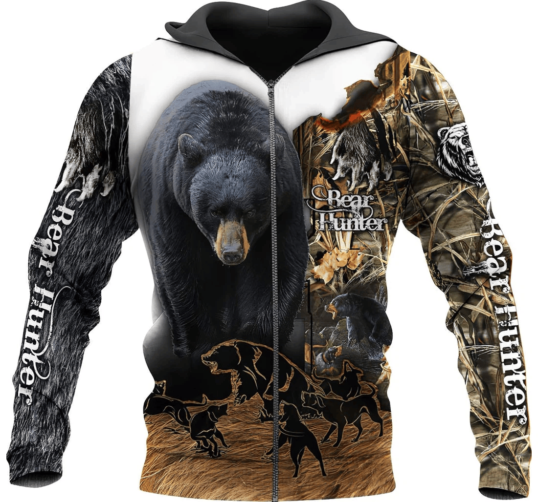 Personalized Hunting Hunting Bear Hunting Long Sleeved Customize Hunting Personalize Personalize - 3D Printed Pullover Hoodie