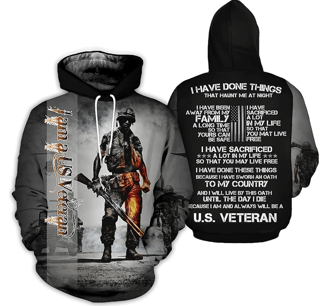 Personalized Us Veteran I Have Done Things Hawaiian - 3D Printed Pullover Hoodie