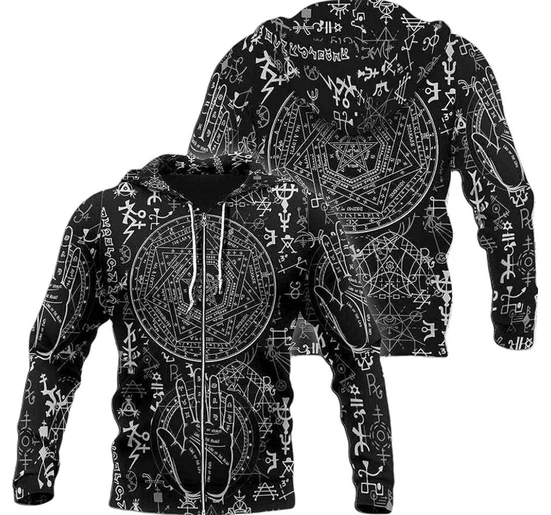 Personalized Satanic Occult Satan Seamless Pattern Hawaiian - 3D Printed Pullover Hoodie