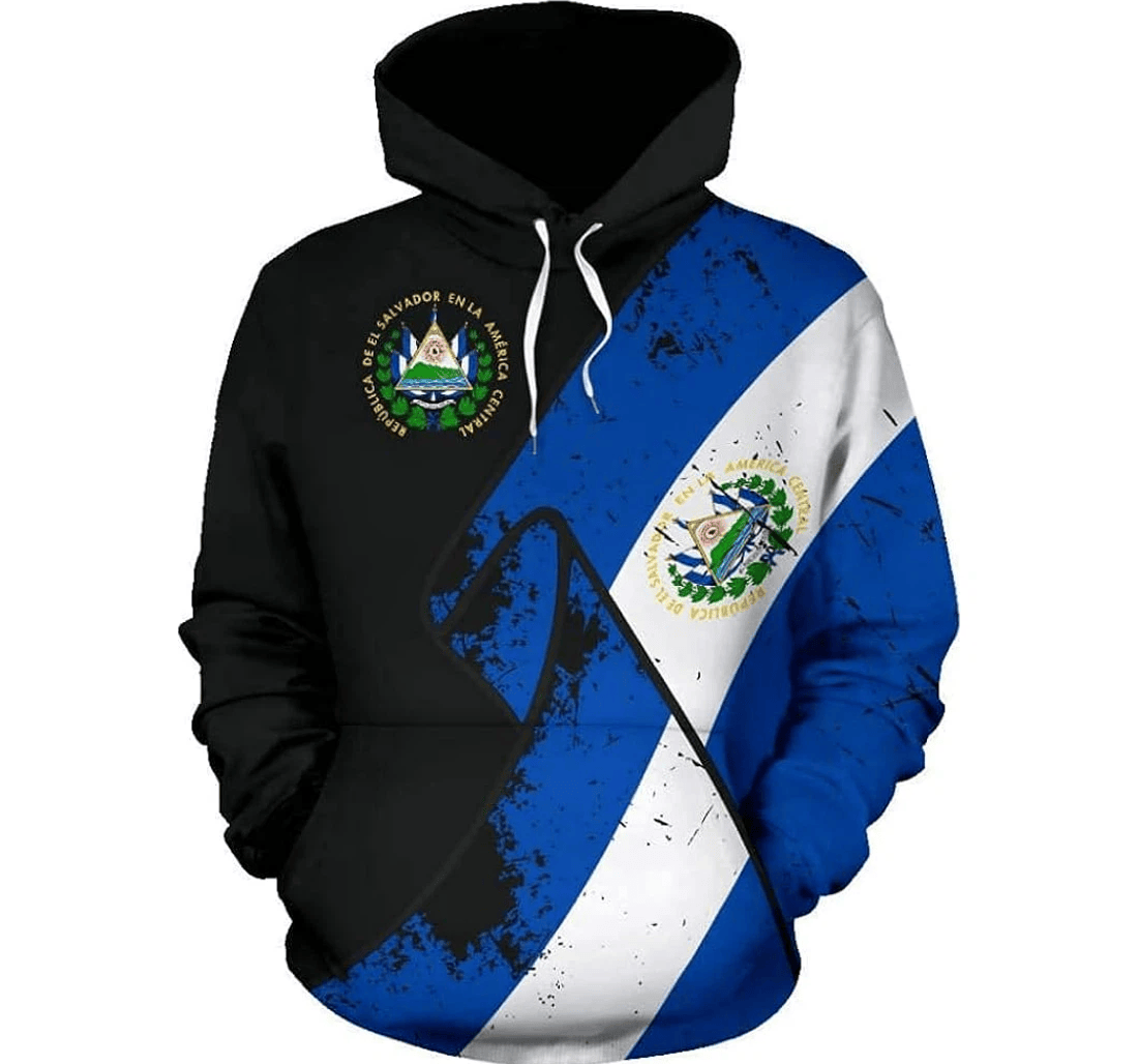 Personalized El Salvador Special Grunge Flag T - 3D Printed Pullover Hoodie