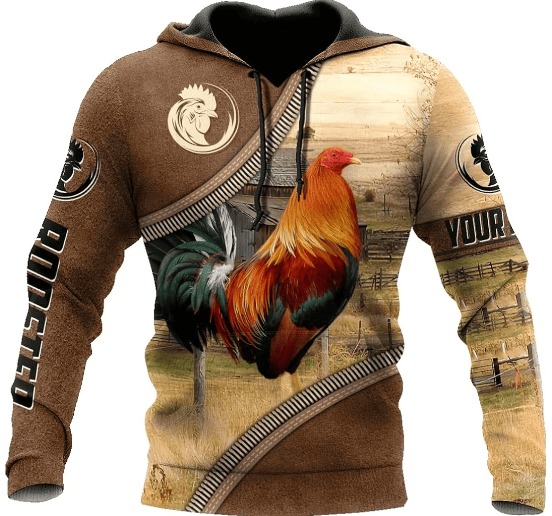 Personalized Name Rooster T - 3D Printed Pullover Hoodie