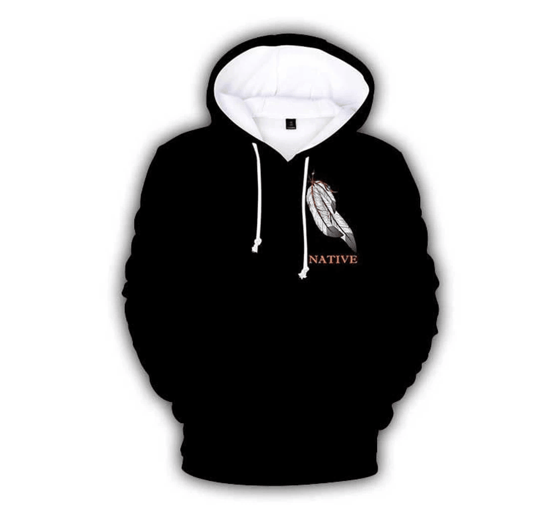 Personalized Native American Flag Feather American Indigenous Colorful Pattern - 3D Printed Pullover Hoodie