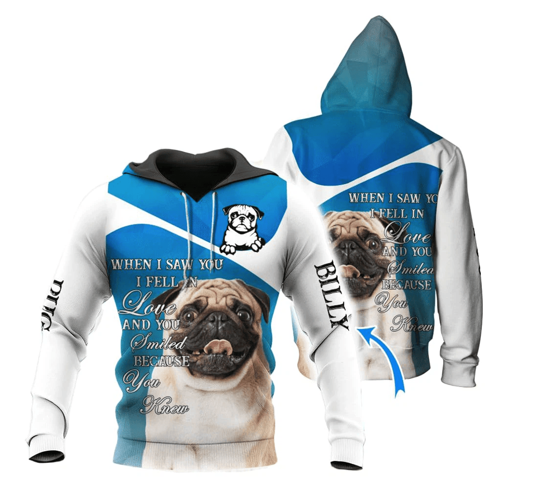 Personalized When I Saw You Blue White Dogs Dog Lover - 3D Printed Pullover Hoodie