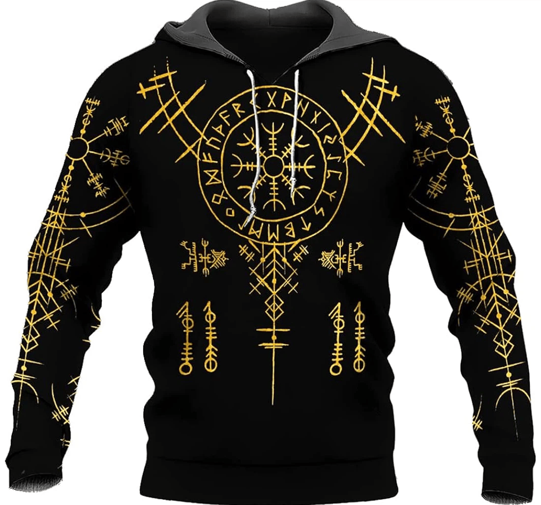 Personalized Viking Tattoo Nordic Odin Spring - 3D Printed Pullover Hoodie