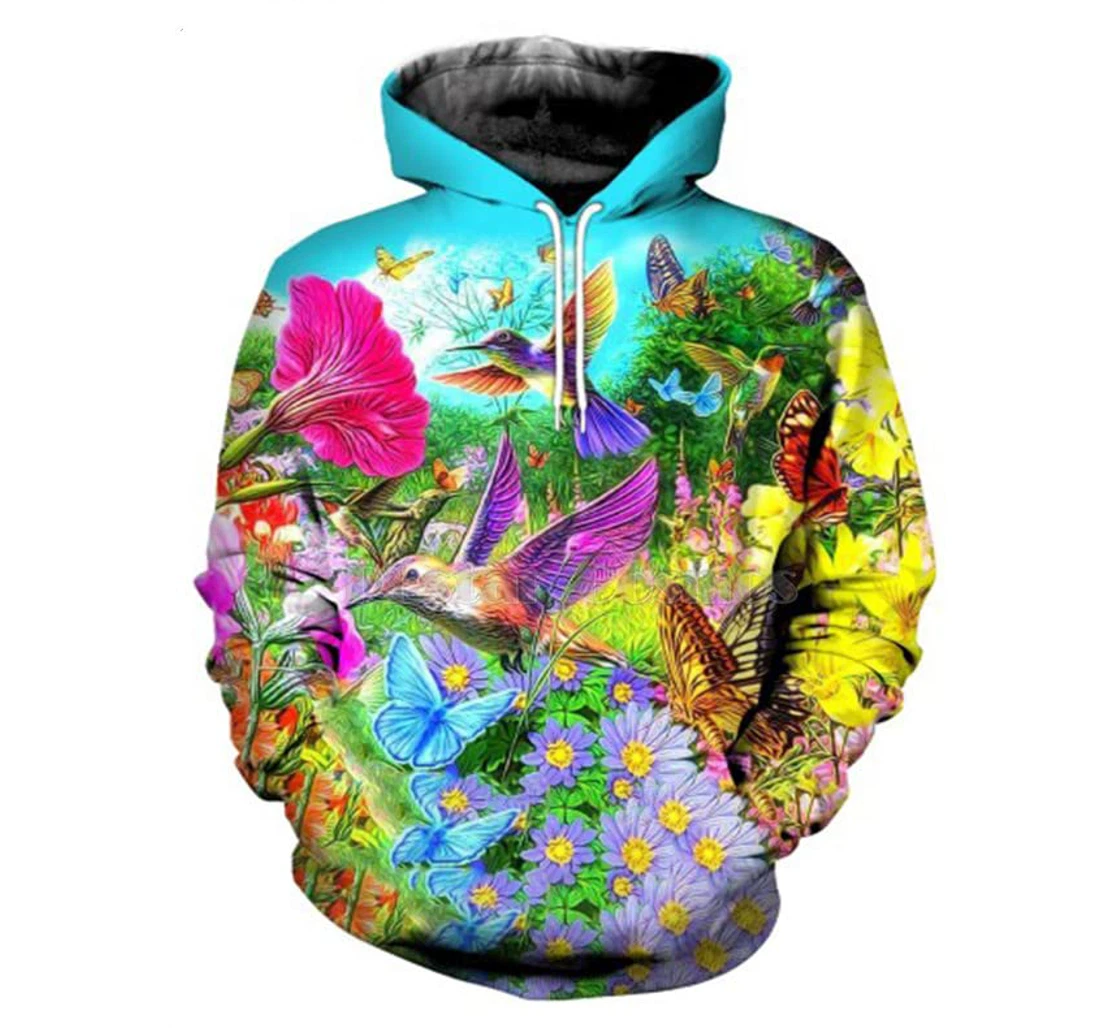 Personalized Garden Parrot Harajuku - 3D Printed Pullover Hoodie