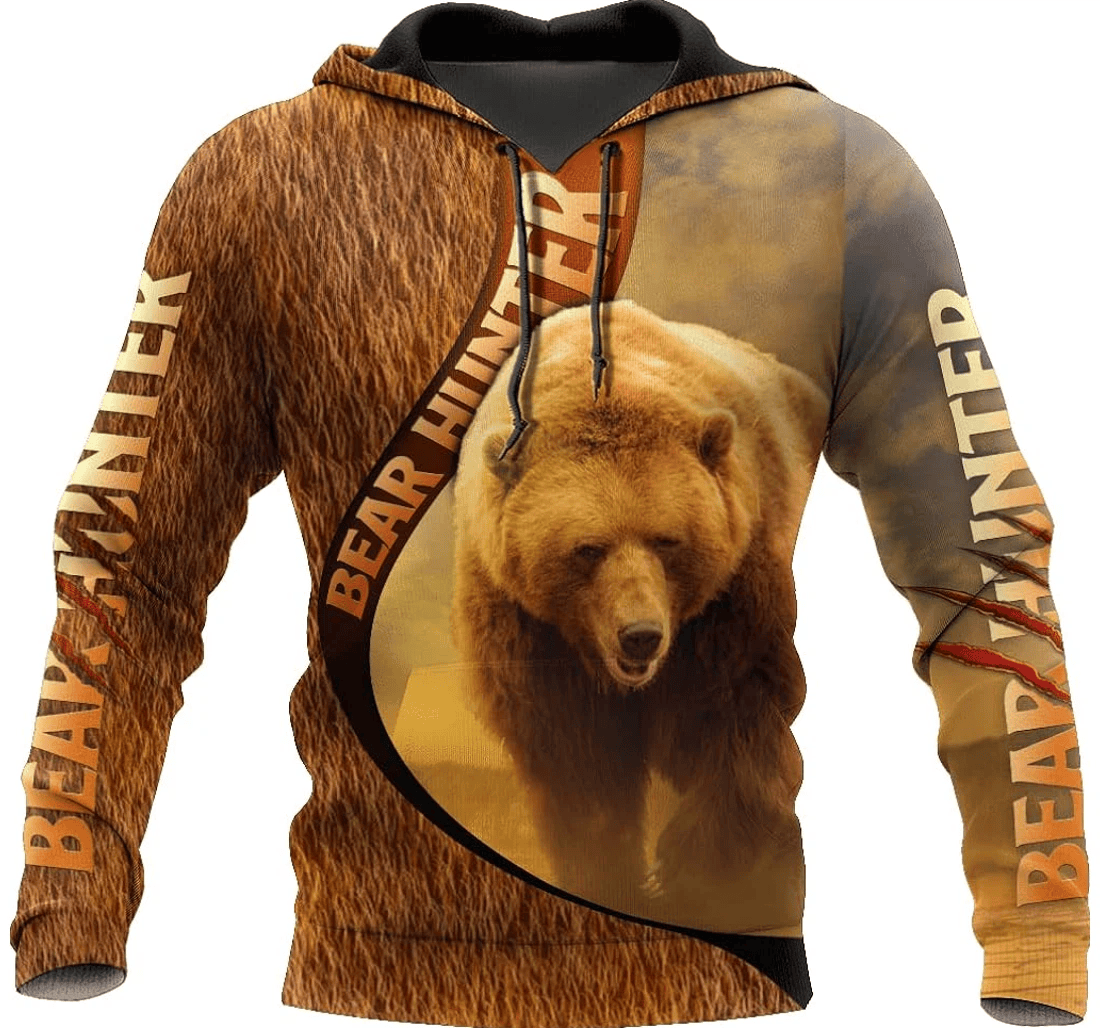 Personalized Bear Lovers Birthday Hunting - 3D Printed Pullover Hoodie