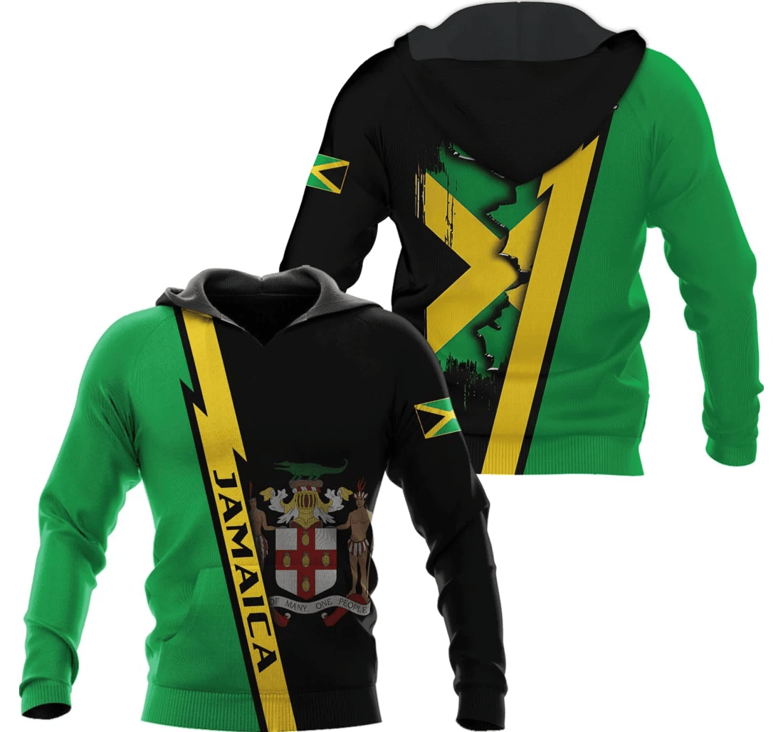 Personalized Vybonz Personalized Jamaica Camisa Jamaica Jamaica Sweaters Jamaican Pride - 3D Printed Pullover Hoodie