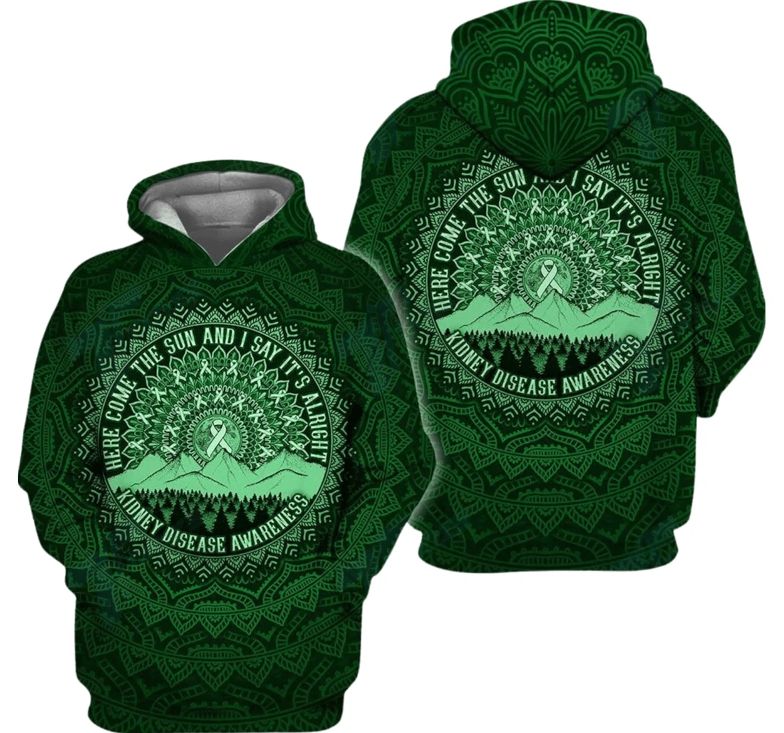 Personalized Green Kidney Disease Birthday Seri - 3D Printed Pullover Hoodie