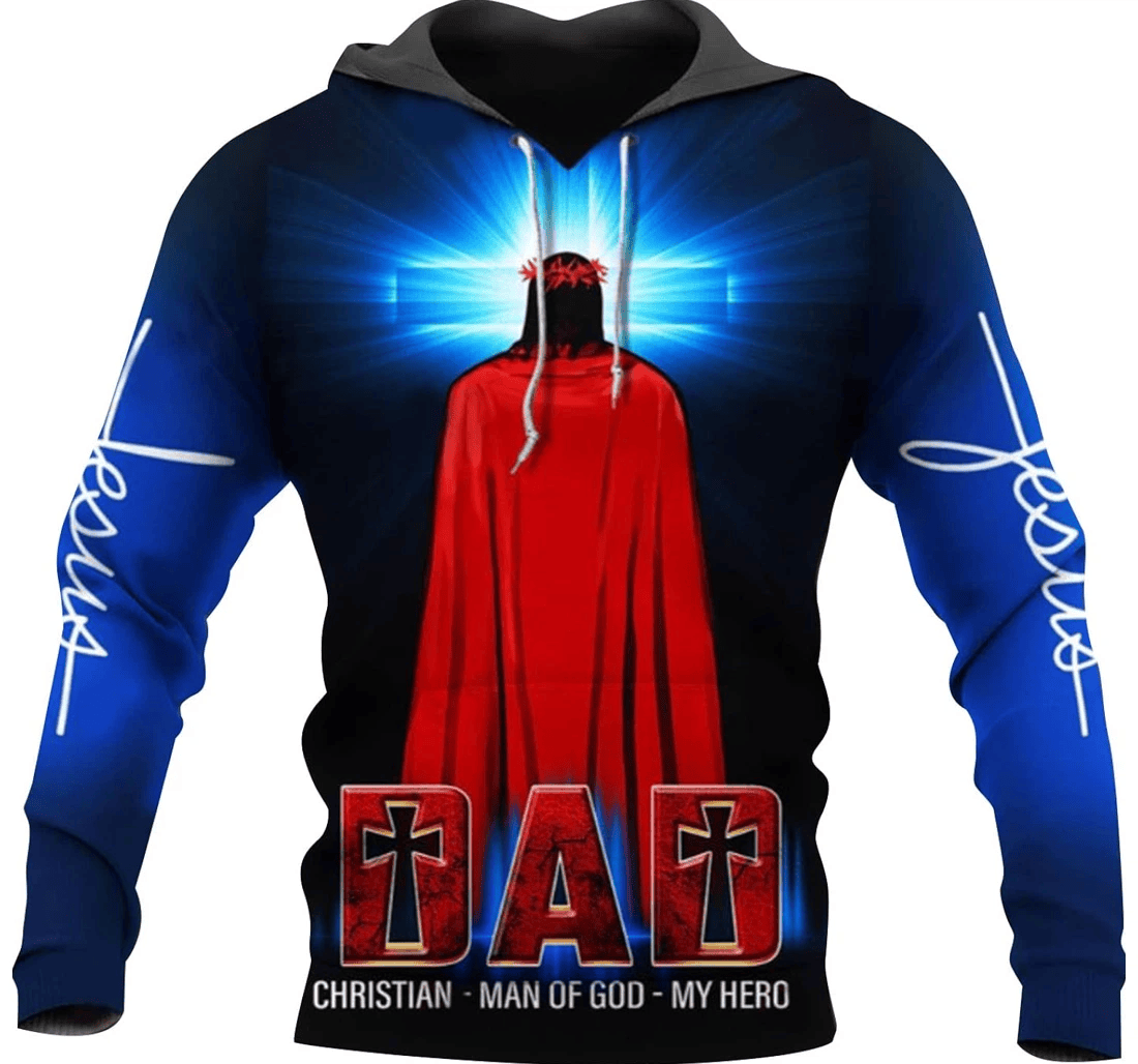 Personalized Dad Christian Of God My Hero Jesus God Christ Happy Father's Day Daddy - 3D Printed Pullover Hoodie