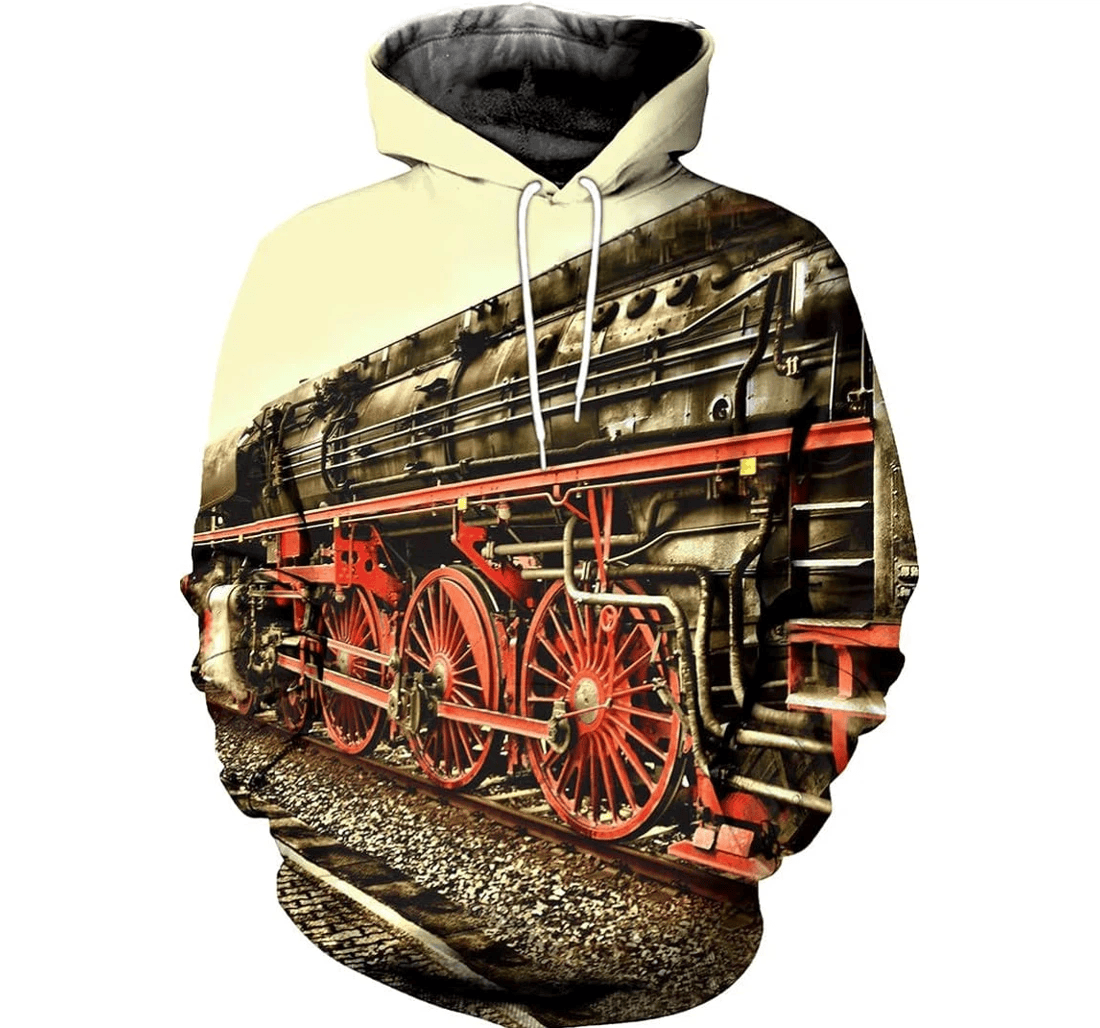 Personalized Train Art Street Sports Spring Autumn Outdoor Sportswear - 3D Printed Pullover Hoodie