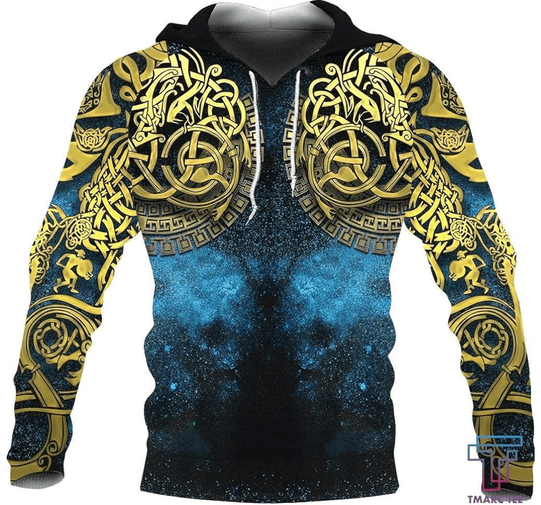 Personalized Viking Celtic Knot Tattoo Viking Tattoo Pattern Odin Asgard Totem Tops - 3D Printed Pullover Hoodie