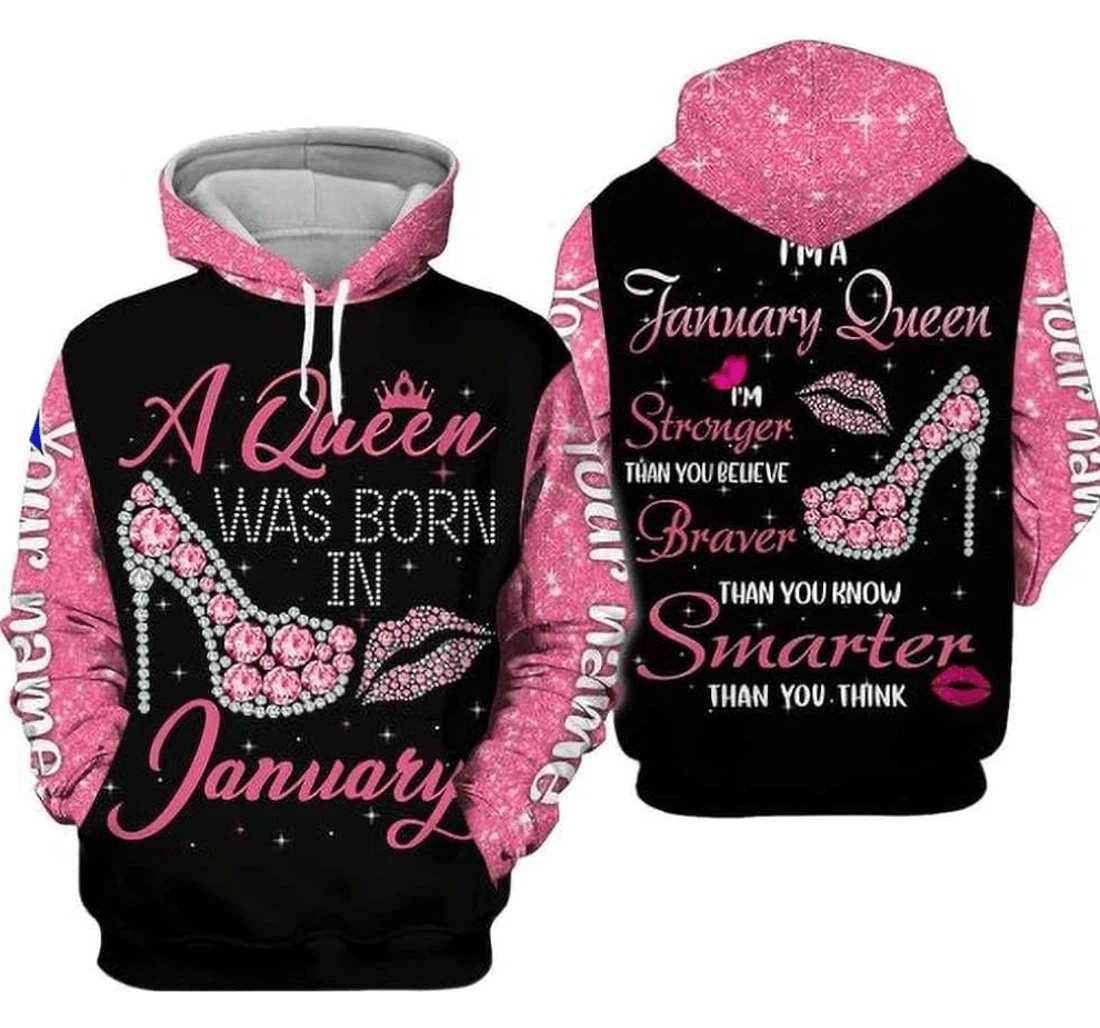 Personalized A Queen Diamond Birthday - 3D Printed Pullover Hoodie