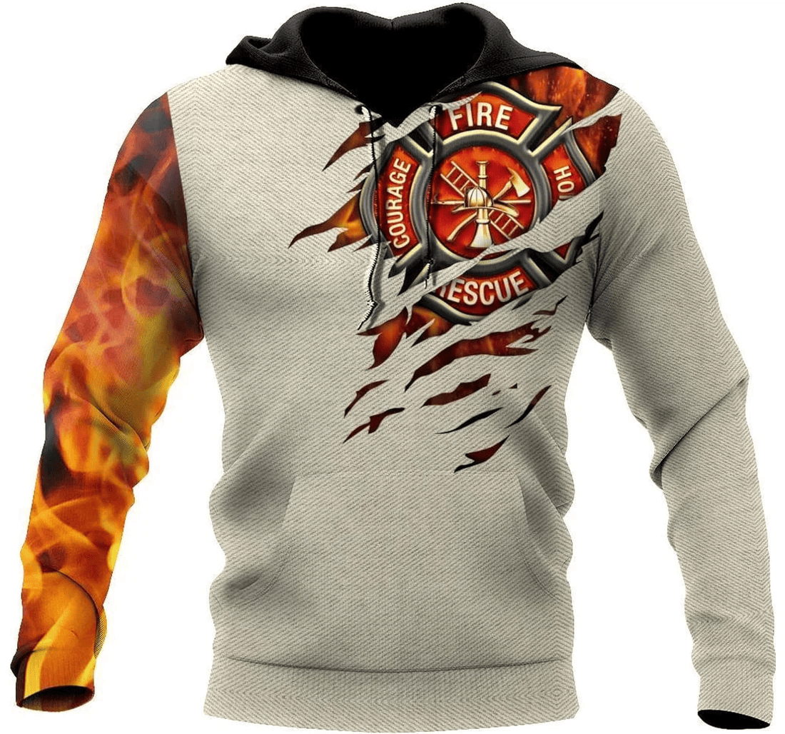 Personalized Firefighter Fire Pattern Family - 3D Printed Pullover Hoodie