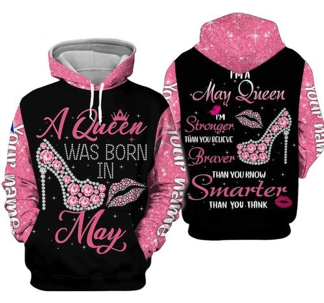 Personalized A Queen Diamond Birthday - 3D Printed Pullover Hoodie