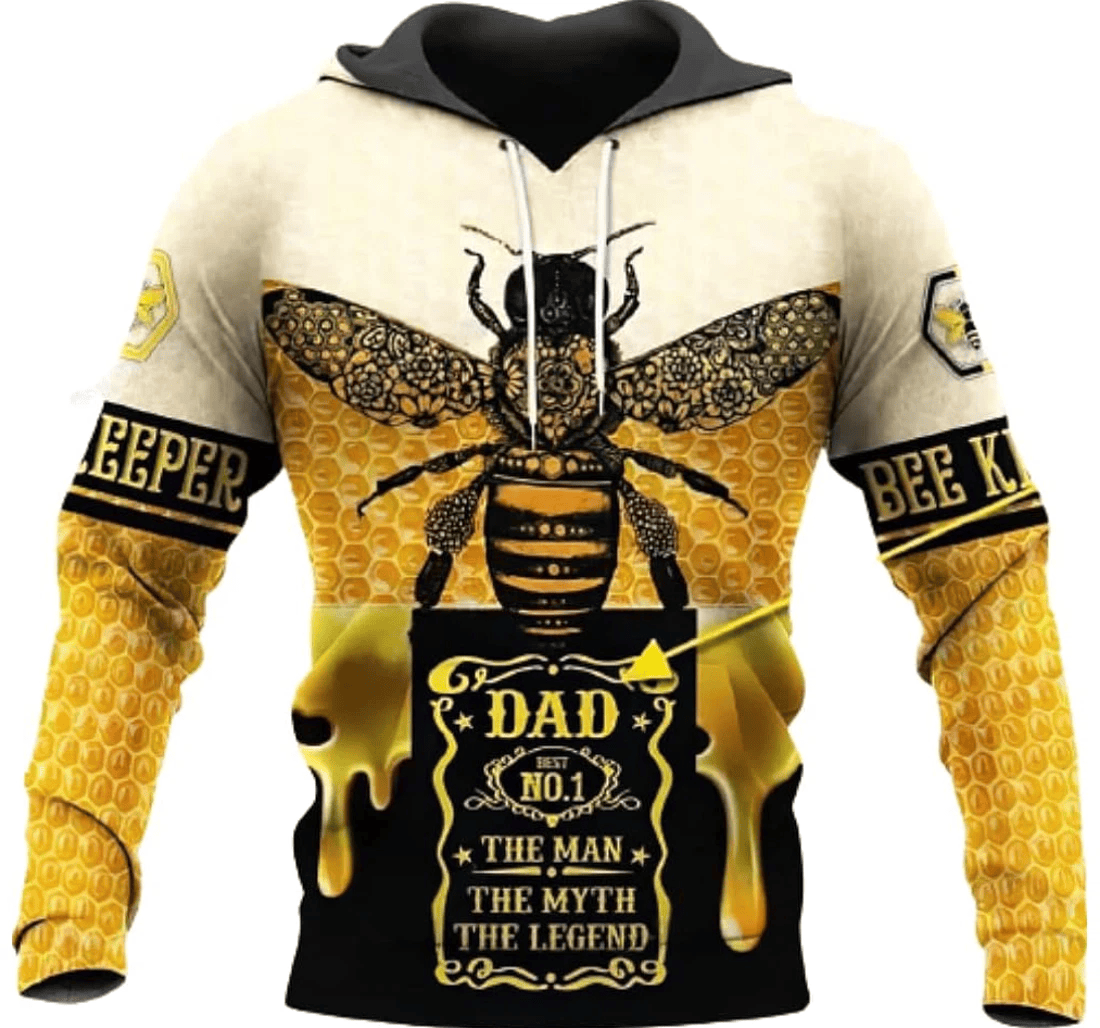 Personalized Name Beekeeper Dad The The Myth The Legend Father Father Bee - 3D Printed Pullover Hoodie