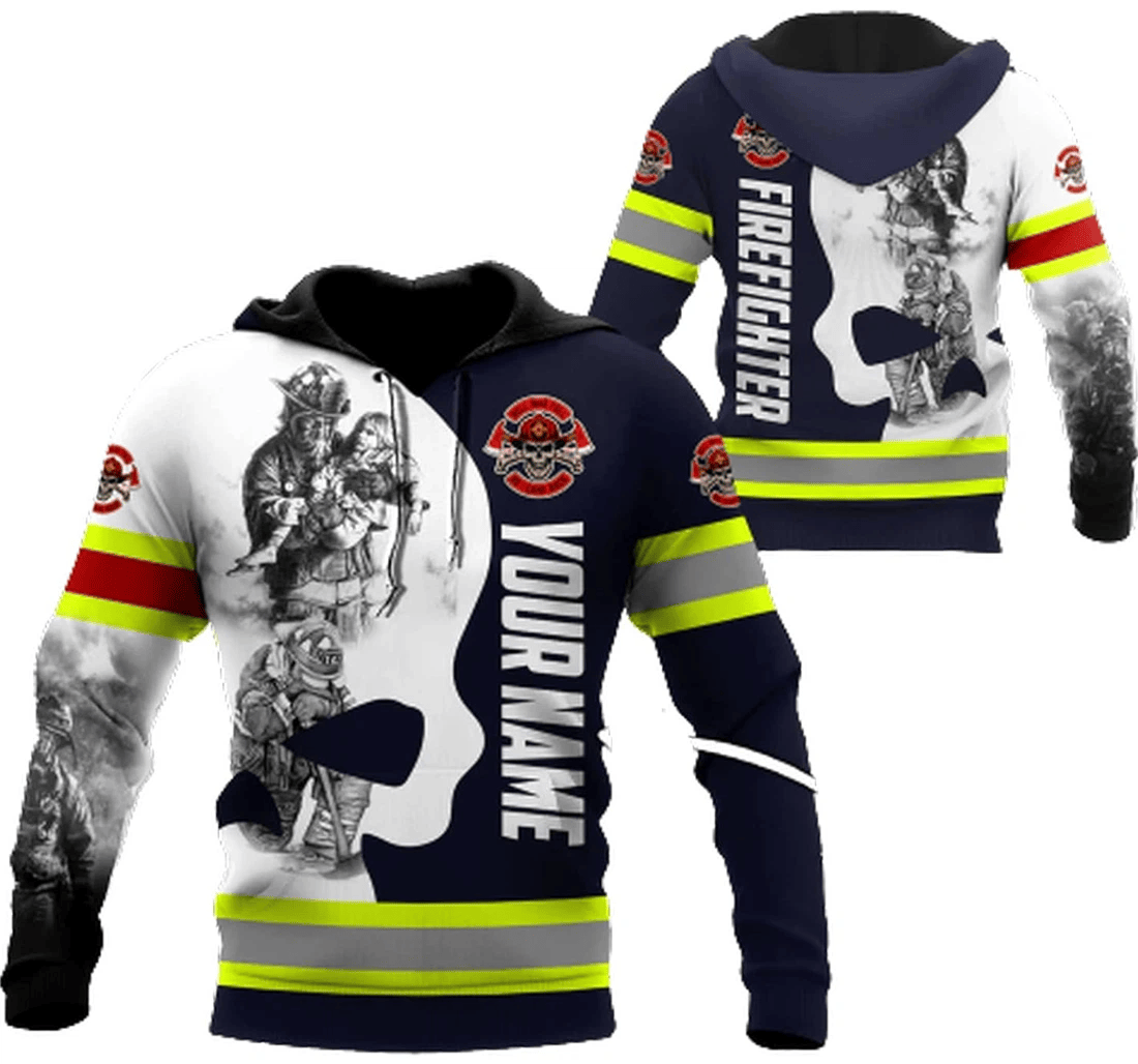 Personalized Firefighter Pattern Family - 3D Printed Pullover Hoodie